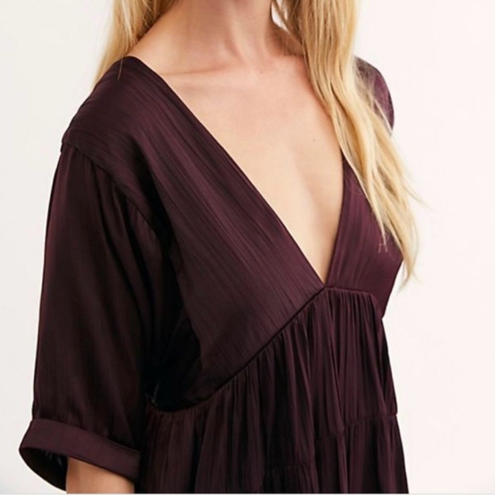 Free People ‘Shiny Sun Up’ Tiered Plunge Dress - Picture 3 of 7